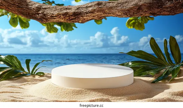 Tropical Beach Scene Product Display