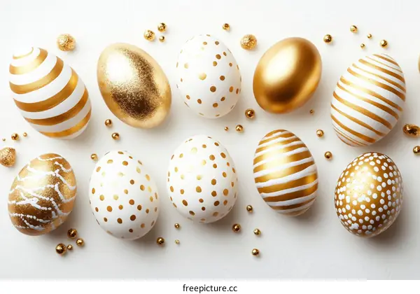 Golden and White Easter Eggs Arrangement