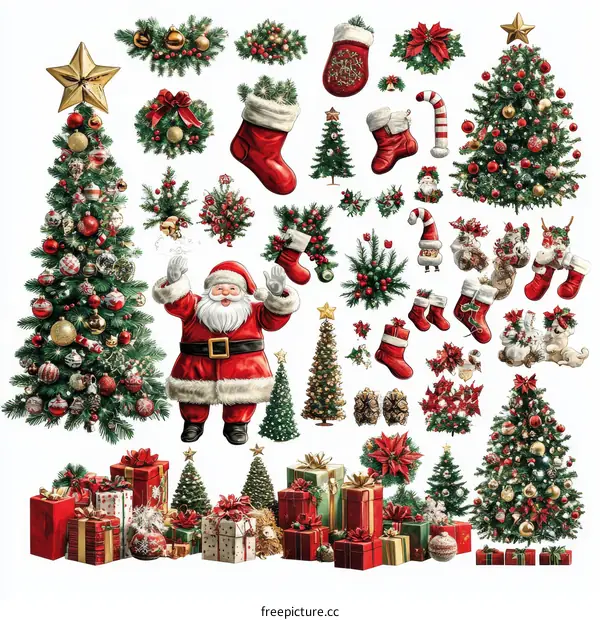 Christmas Festive Decor Collection with Santa Claus