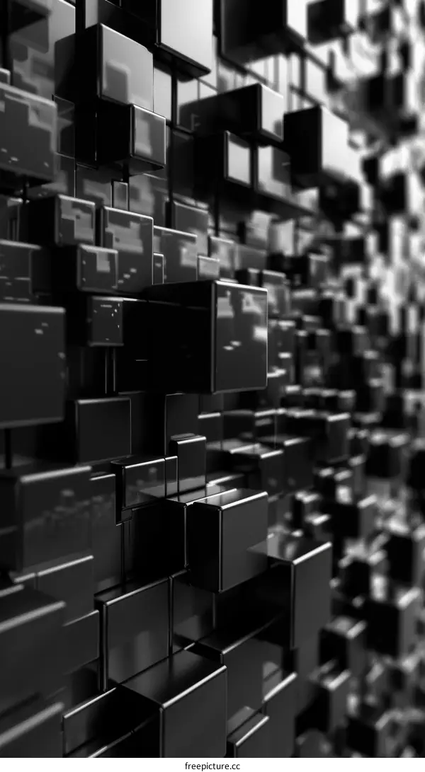 Black 3D cubes background
