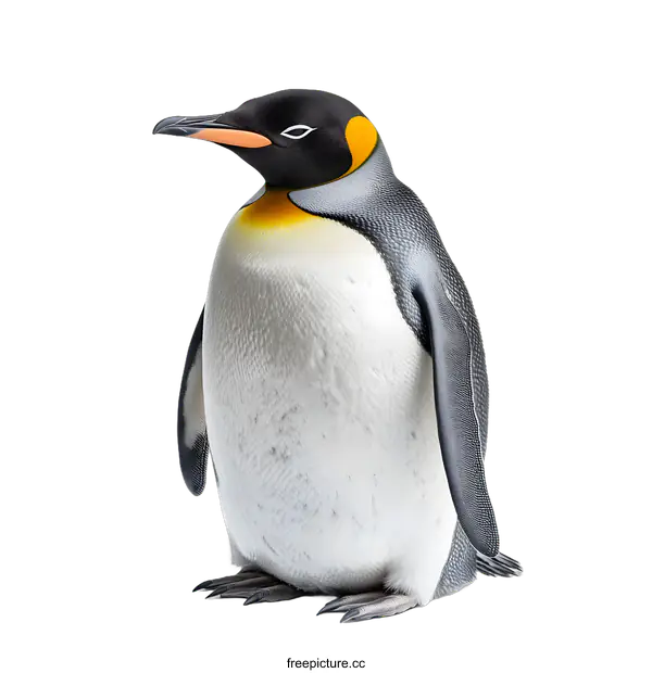 [Transparent Background PNG]King Penguin Standing on White Background
