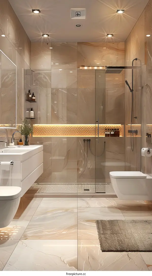 Modern and Simple Bathroom Interior Design Concept