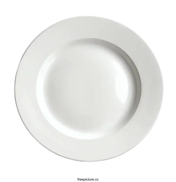 [Transparent Background PNG]Empty White Round Plate on White Background