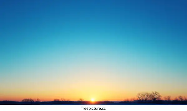 Sunrise Sky Landscape with Trees