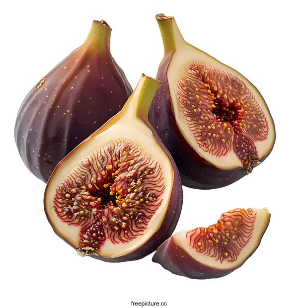 [Transparent Background PNG]Fresh figs isolated on white background