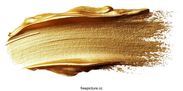 [Transparent Background PNG]Gold Paint Stroke Texture Illustration