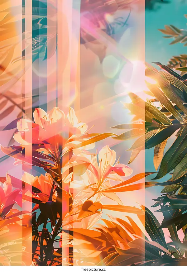 Summer Floral with Bokeh and Sun Rays