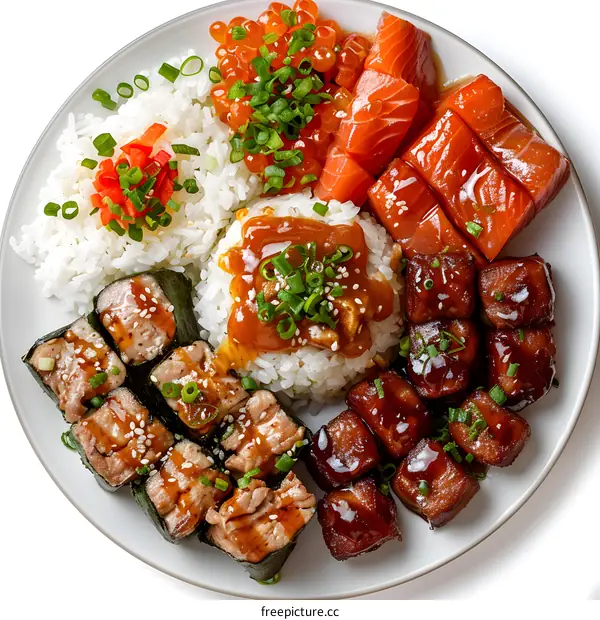 A plate of delicious Japanese food