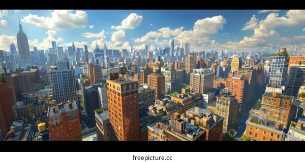 Aerial View of New York City Skyline