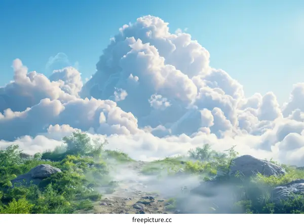 Path Through the Clouds, A Digital Painting