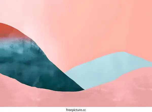 Abstract Watercolor Illustration with Mountain Shape and Pastel Colors