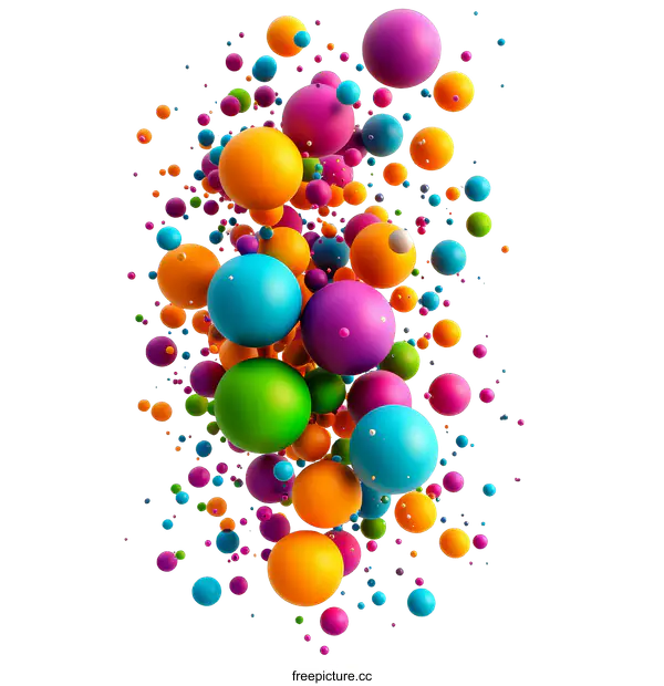 [Transparent Background PNG]Abstract Colorful Sphere Composition