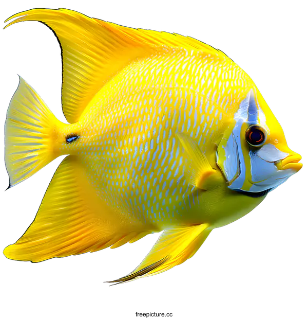[Transparent Background PNG]Yellow and Blue Fish on White Background