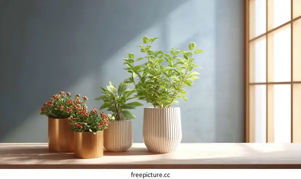 Stylish Home Decor with Plants and Pots