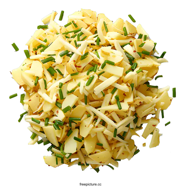 [Transparent Background PNG]A pile of diced potatoes and chives
