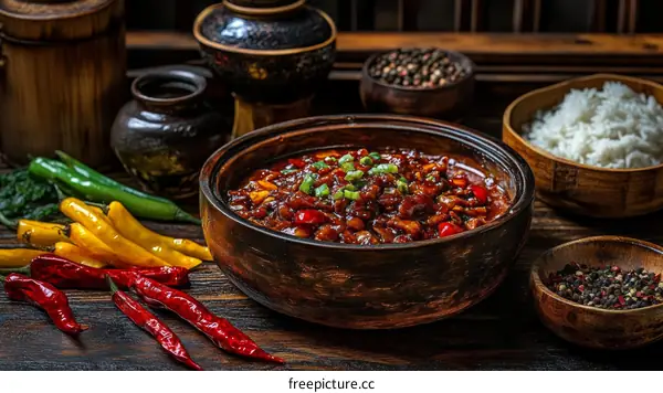 Spicy Chinese Dish Served in Traditional Pot
