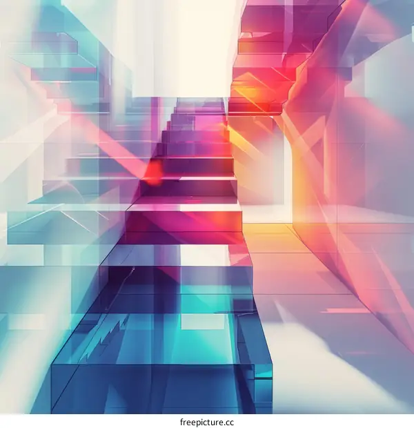 Abstract Colorful Staircase to the Unknown