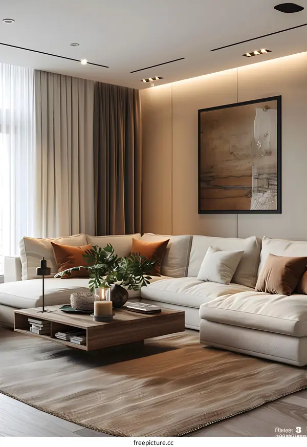 Modern minimalist living room