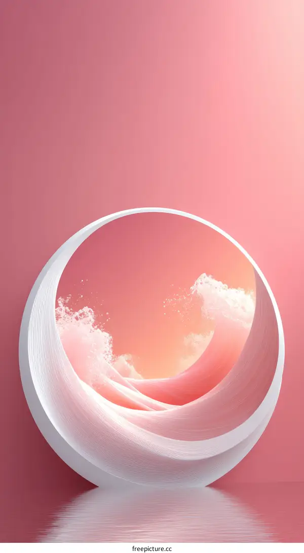 Abstract Pink Wave Design Background