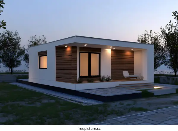 Modern Minimalist House Design with Wood Accents