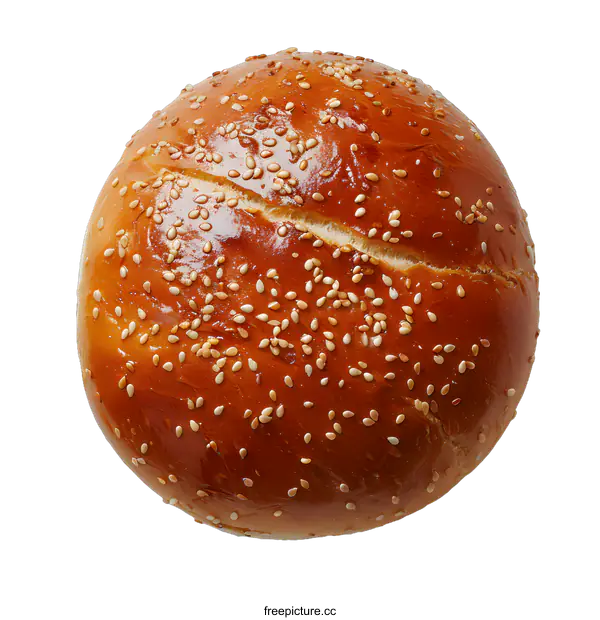 [Transparent Background PNG]Close-up of a sesame seed bun