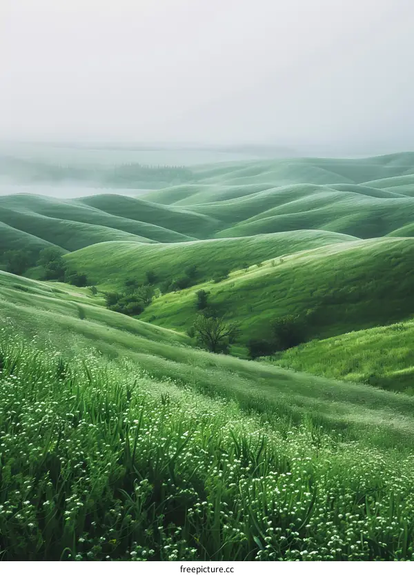 Green rolling hills of Tuscany Italy