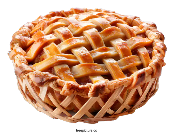 [Transparent Background PNG]A delicious apple pie with a lattice crust
