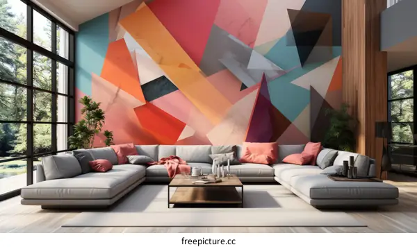 Vibrant Geometric Abstract Painting