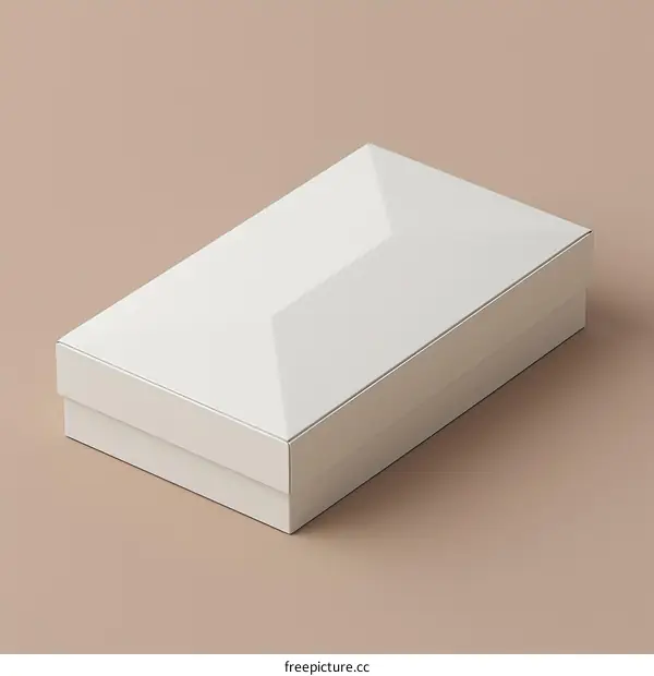 white box on beige background
