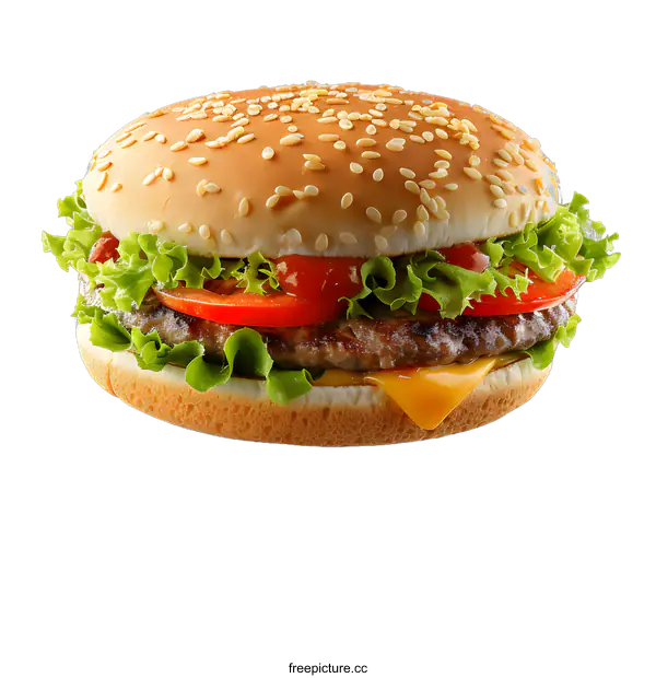 [Transparent Background PNG]Classic Cheeseburger on White Background