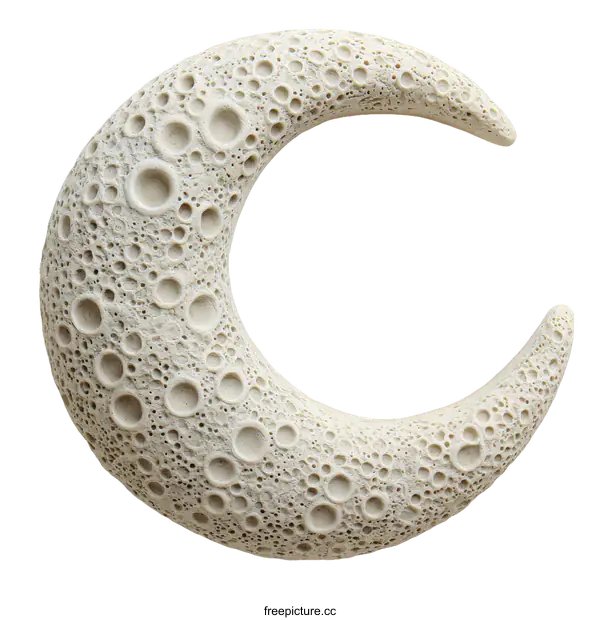 [Transparent Background PNG]Crescent Moon with Texture Decor
