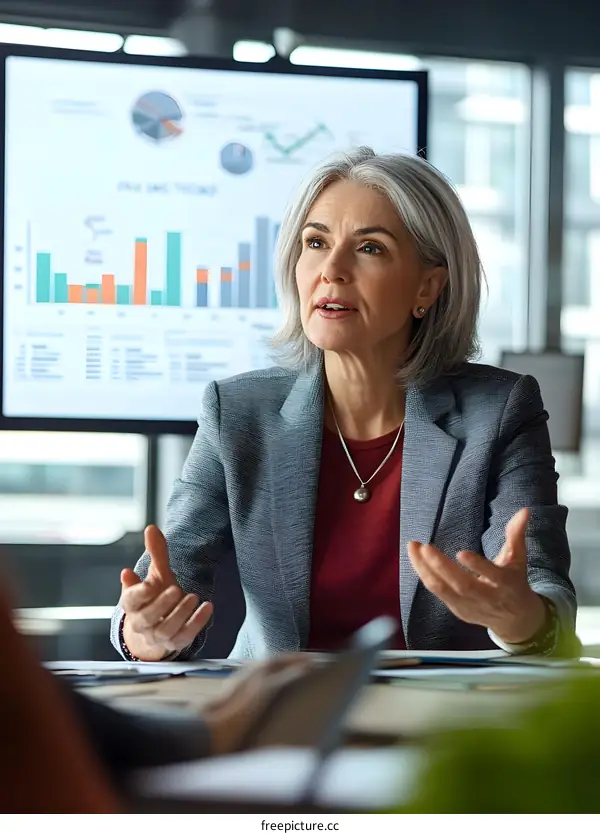 Businesswoman Leading A Team Meeting In Office