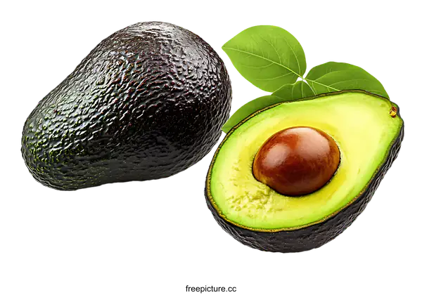 [Transparent Background PNG]Fresh Avocados Isolated on White Background