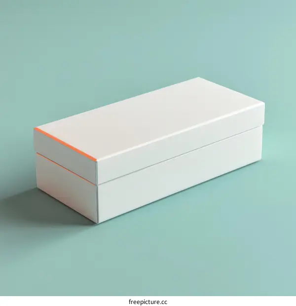 3D rendering of a white shoebox on a blue background