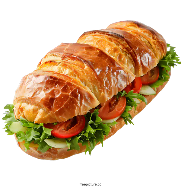 [Transparent Background PNG]Fresh and Delicious Veggie Sandwich on White Background
