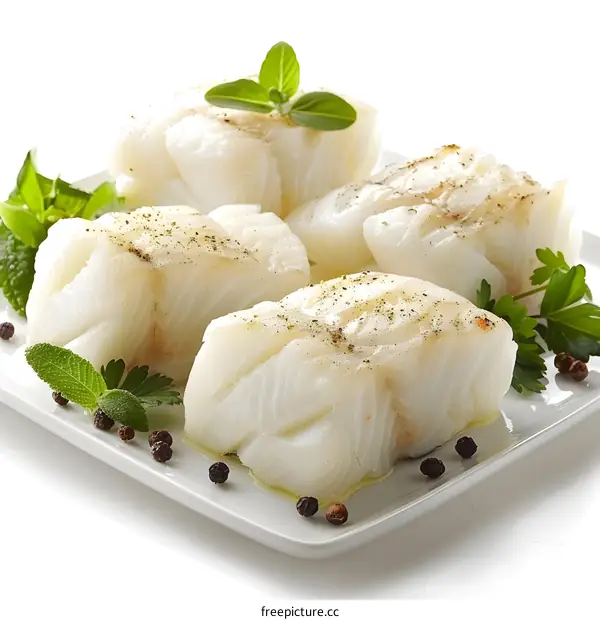 Raw Cod Fillets With Herbs And Spices