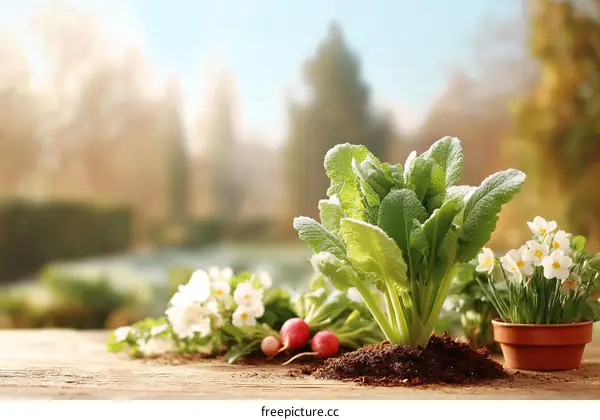 Spring Planting Fresh Vegetables and Flowers