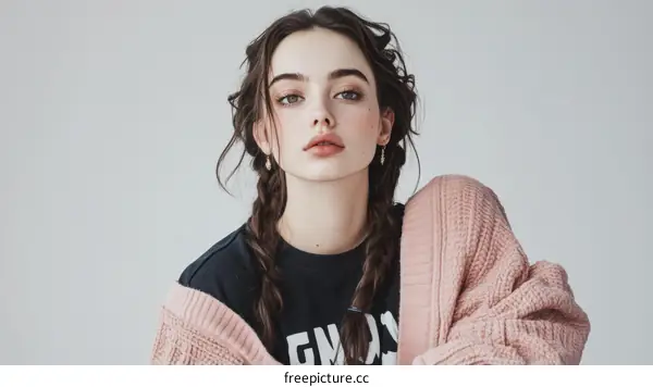 Elegant Woman in Fashionable Outfit