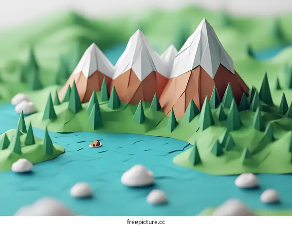 Low Poly Mountains Landscape