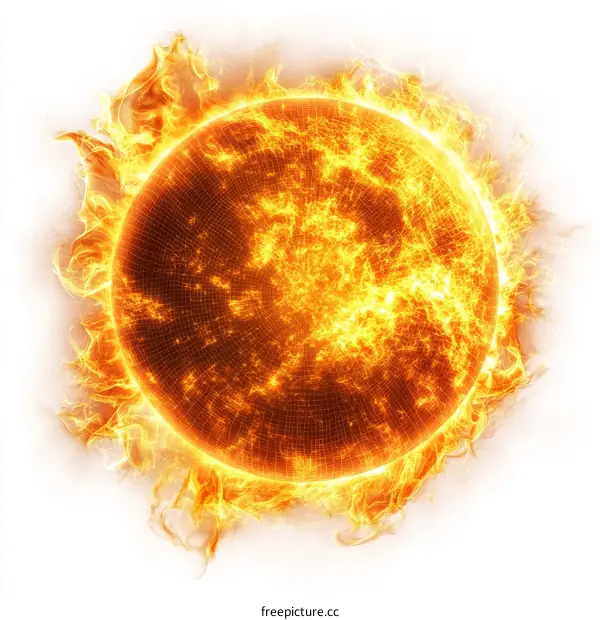 Fiery Sun Detailed Structure Illustration