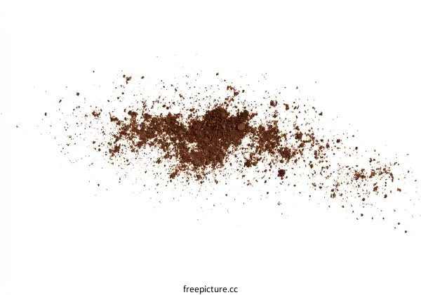 Brown Powder Splashes Isolated on White Background