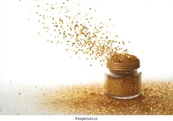Golden Glitter Jar with Sparkling Effect