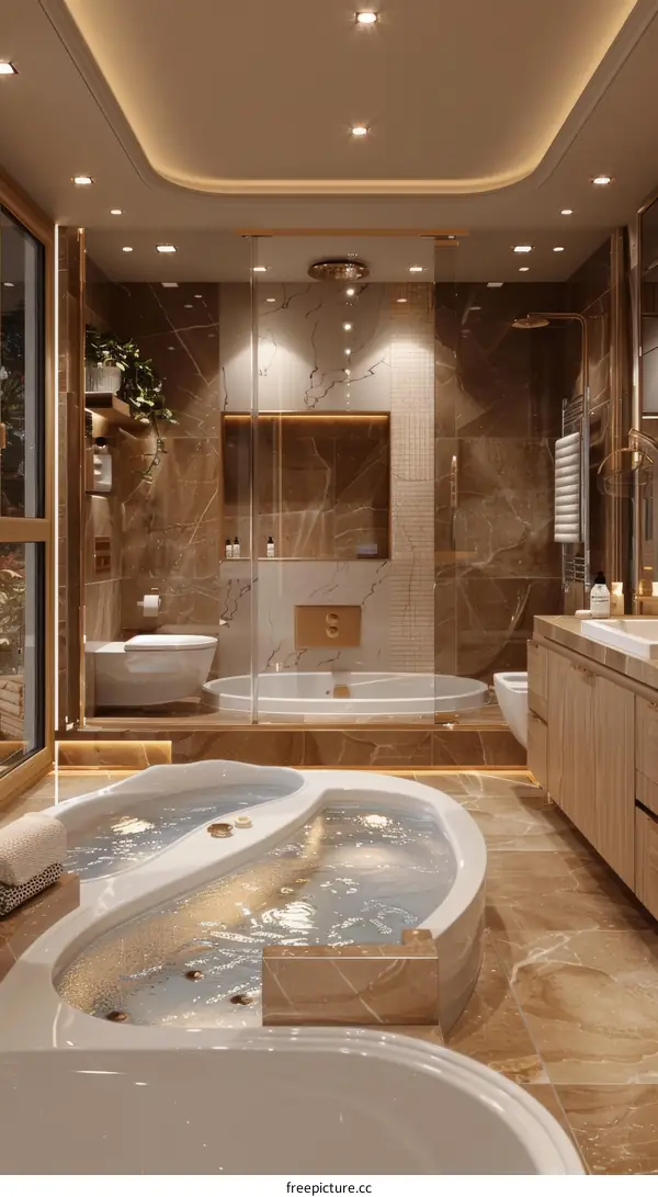 Luxury Modern Double Jacuzzi Bathroom Design