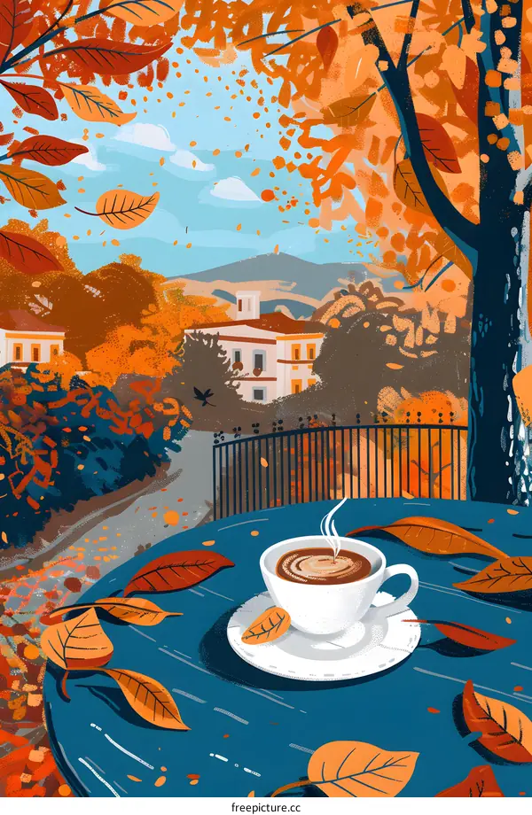 Autumn Coffee Break in a Quaint Village
