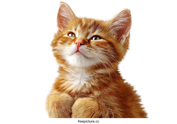 [Transparent Background PNG]Close Up Portrait of a Ginger Kitten