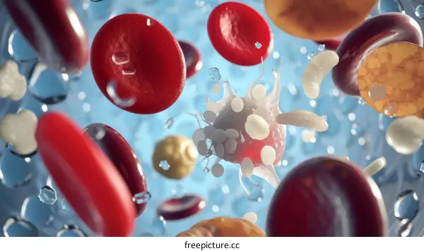 Red and white blood cells