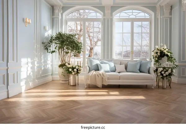 Bright and Airy Living Room with Greenery