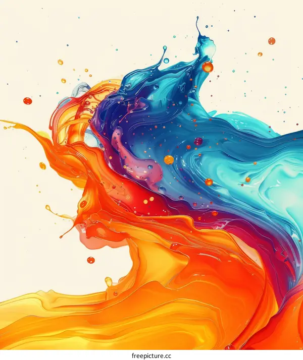 Colorful Paint Dripping with Glowing Spots