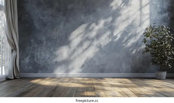 Empty Room with Sunlight and Shadows Interior Design