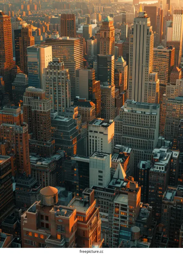 new york city manhattan buildings aerial view